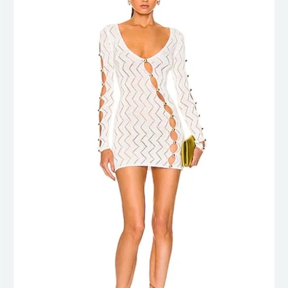 White Zigzag Cutout Swim Cover-Up - Picture 1 of 2